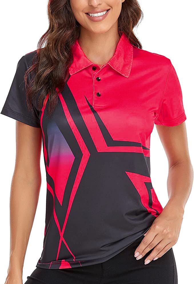 Little Beauty Women's Golf Polo Shirt - Short Sleeve Collared Moisture Wicking Athletic T-Shirt for Tennis & Sports - Lightweight Breathable Performance Top for Golf, Tennis & Active Lifestyle