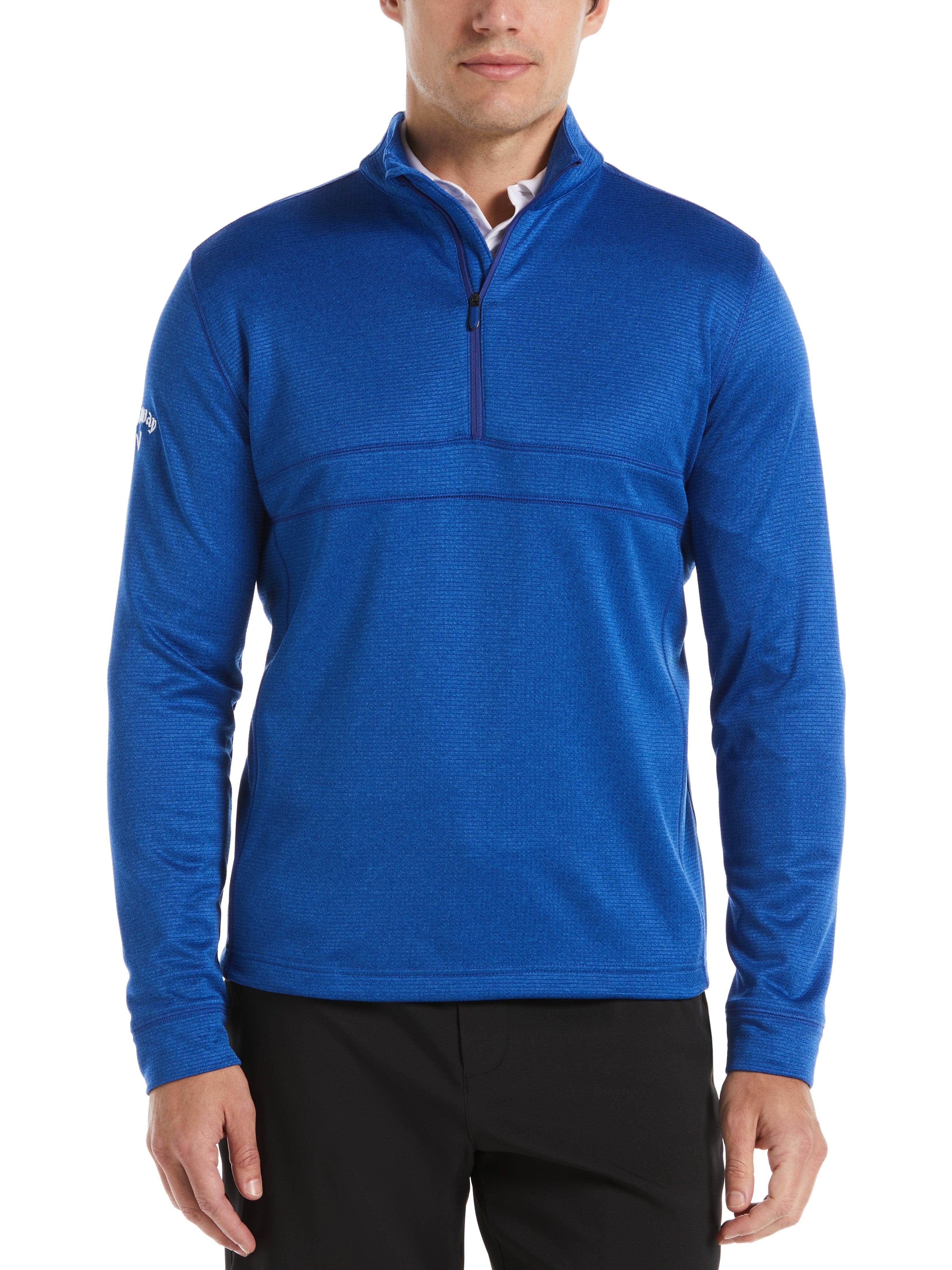 Men's Waffle 1/4 Zip Golf Pullover - Lightweight Thermal Knit Top for Golfing, Running & Outdoor Activities