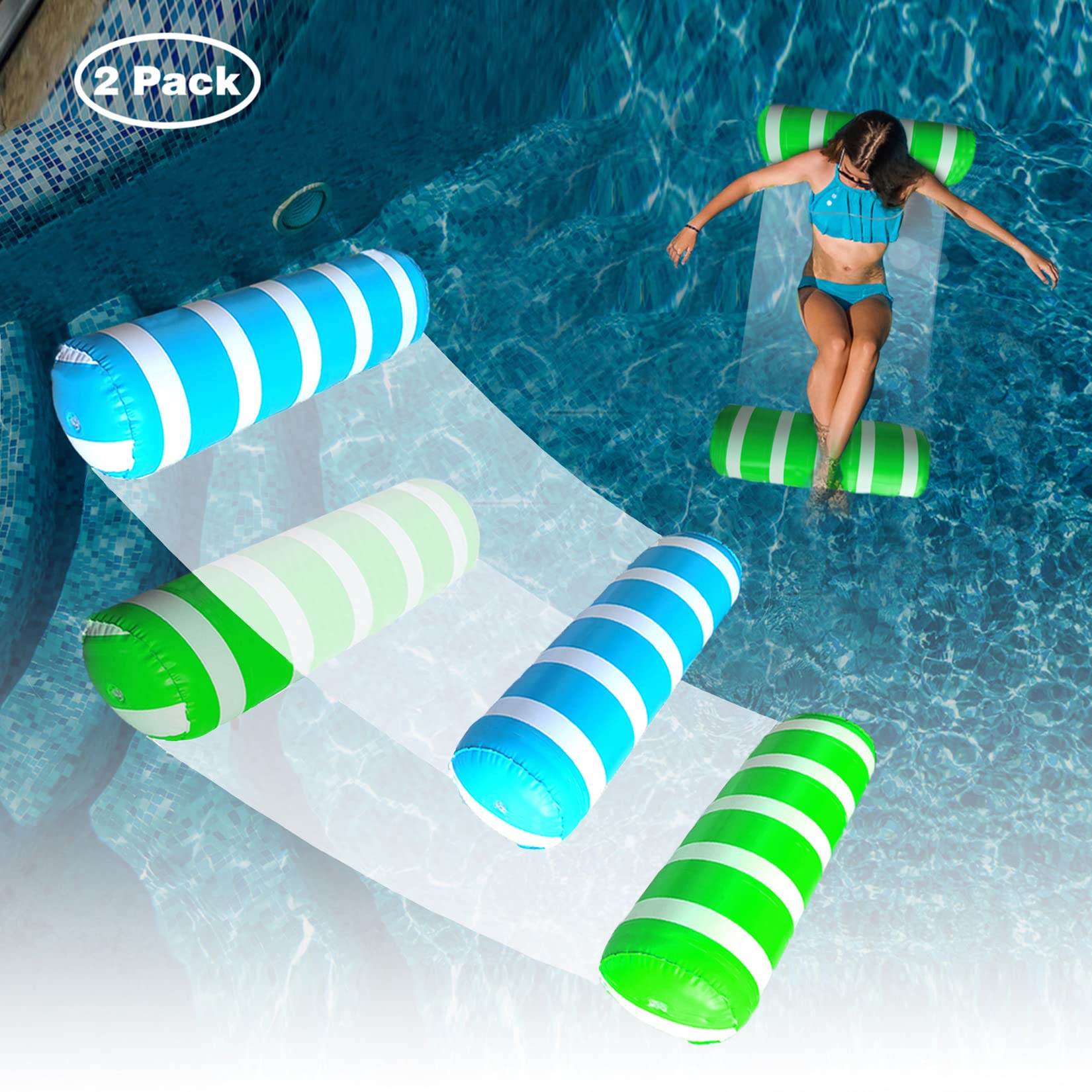 **Best Inflatable Pool Floats for Adults - 4-in-1 Multi-Purpose Water Hammock & Lounge Chair Raft - Large Floating Pool Toys for Swimming, Relaxation & Vacation Fun - Perfect for Beach, Pool Parties & Summer Getaways**