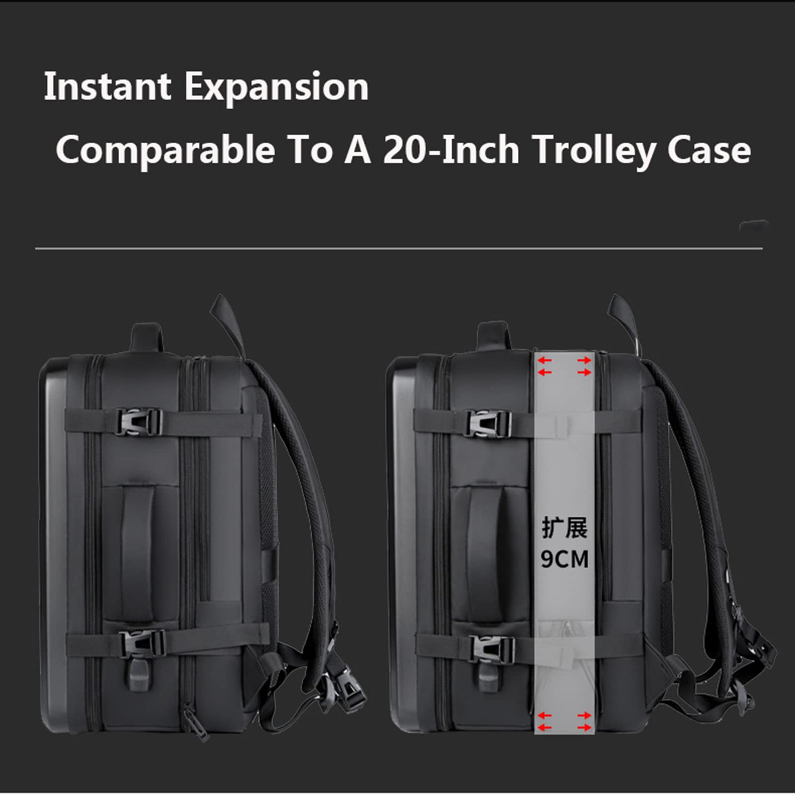 Hard Shell Laptop Backpack for Men - 35L Expandable Waterproof Business Travel Backpack with USB Charging Port & Wet Pocket - Fits 17 Inch Laptop & Gaming Gear - Perfect for Office Commute, Business Trips & College Use