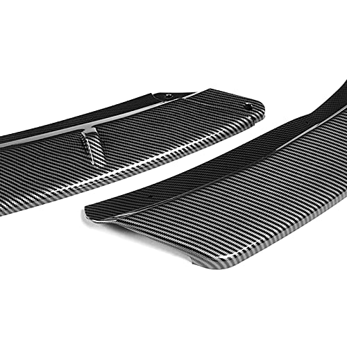3PCS Front Bumper Body Kit Spoiler Lip + 6PCS Side Skirt Extensions Splitters Diffuser for 2015-2017 Toyota Camry - Carbon Fiber Look (86