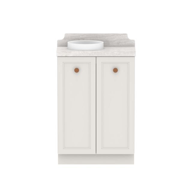 ADP Mabel Mini Freestanding Vanity with Cherry Pie Benchtop - Compact Bathroom Makeup Dressing Table for Small Spaces, Bedroom or Apartment