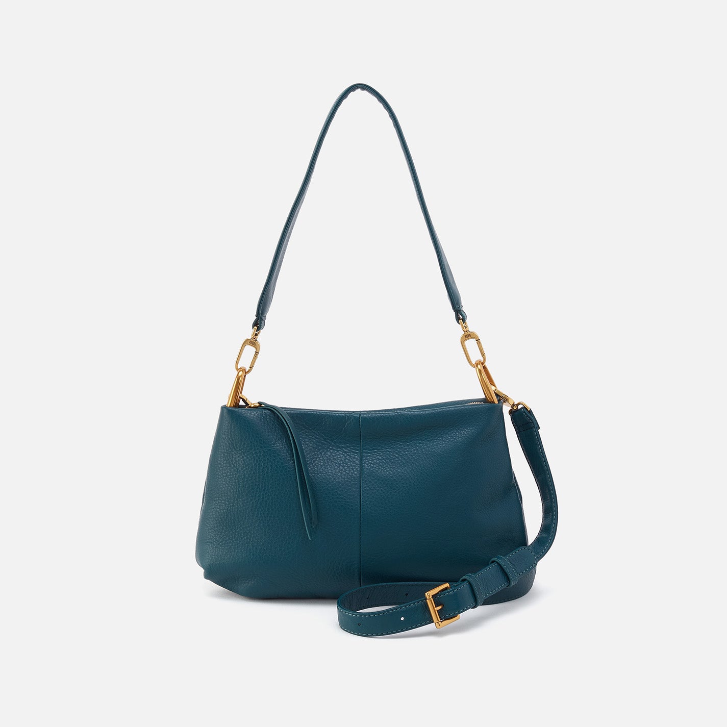 Premium Pebbled Leather Shoulder Bag in Midnight Teal - Stylish Crossbody Purse for Women, Work, Travel & Everyday Use