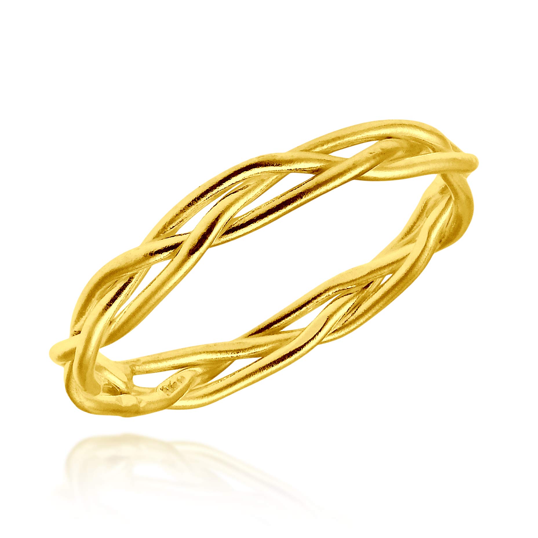 AeraVida Crown of Thorns Weave Wire Braid .925 Sterling Silver or Gold Plated Band Ring for Women - Religious Jewelry, Wedding Gift, Fashion Accessory