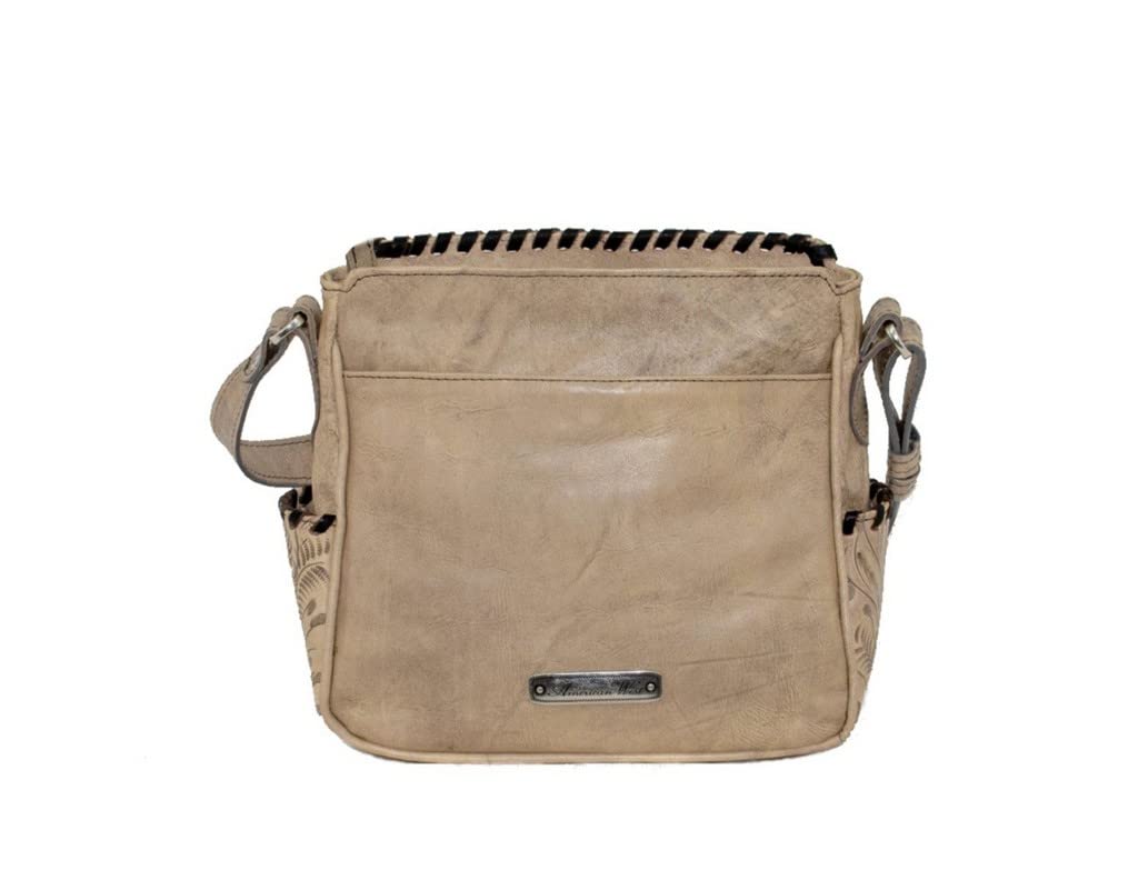 American West Leather Gypsy Patch Crossbody Bag for Women - Vintage Boho All Access Purse for Travel, Music Festivals & Everyday Use