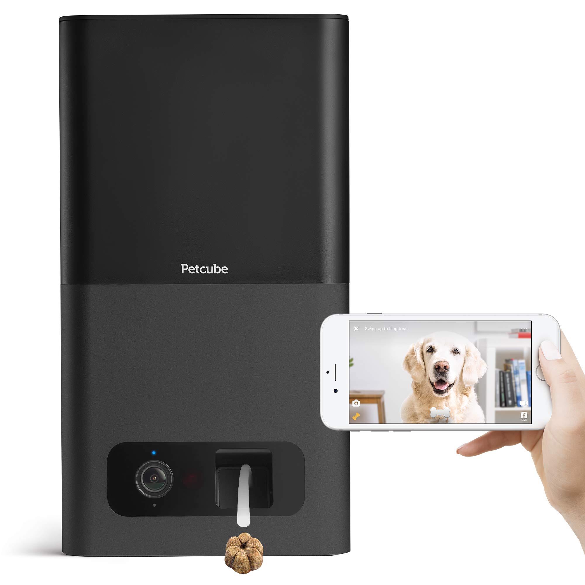 Petcube Bites 1080p HD Pet Camera with Treat Dispenser - 2-Way Audio, Night Vision, Motion & Sound Alerts for Dogs & Cats | Remote Monitoring, Training & Play for Pets at Home or Office