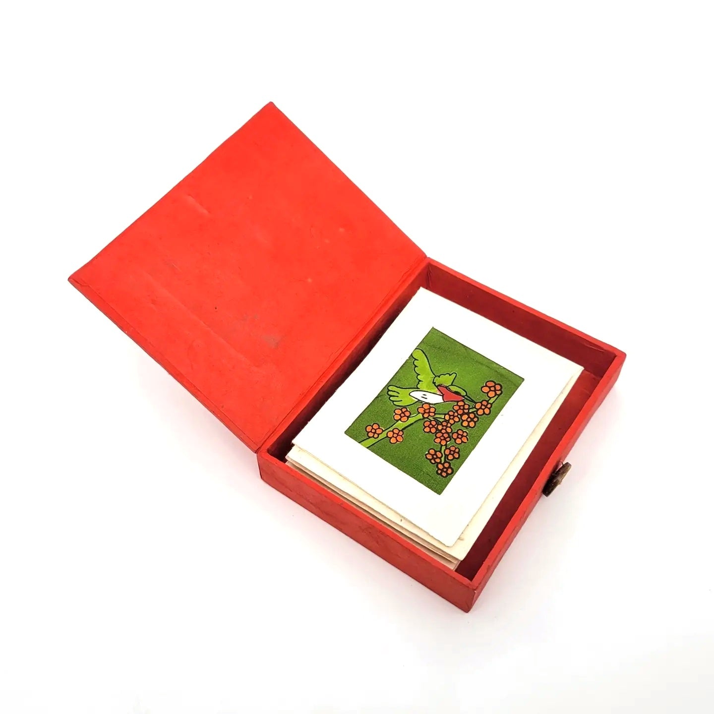 Batik Box and Mini Card Set with Hummingbird Design - Perfect for Gifts, Home Decor, and Party Favors