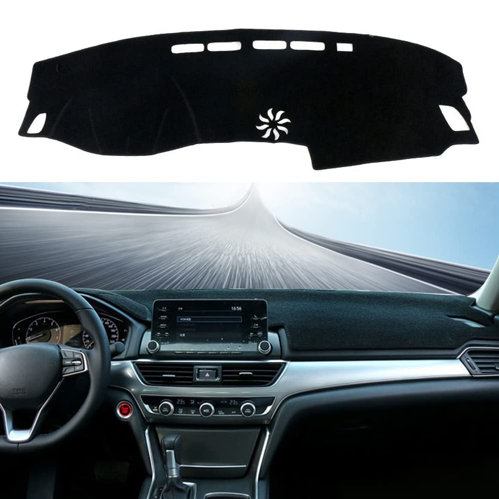 Custom Fit Dashboard Cover Mat for Honda Accord 2018-2022 | Anti-Slip Car Interior Accessories | Black Edge Center Console Protector | Perfect for Sun Protection & Interior Decoration