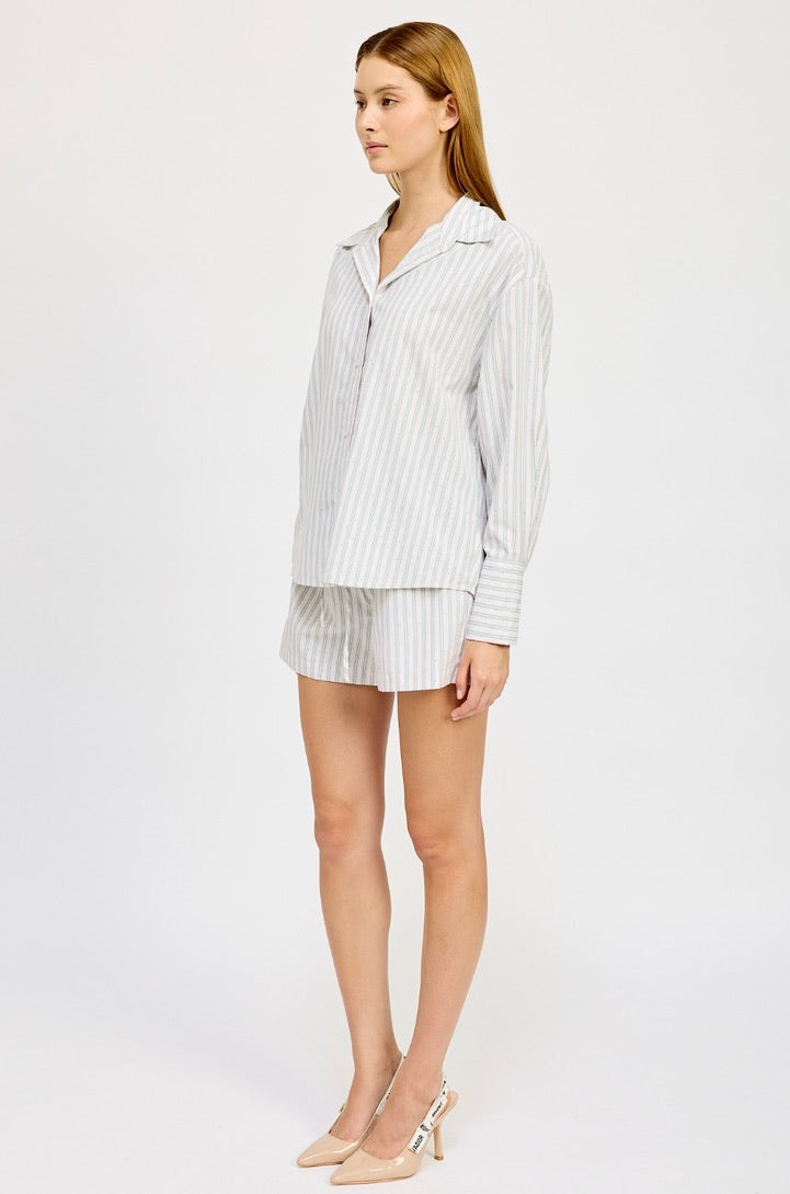 Haisley Women's Striped Shirt - Casual Long Sleeve Button Down Top for Work, Office & Everyday Wear | Fashionable & Comfortable Blouse for Spring & Fall Outfits