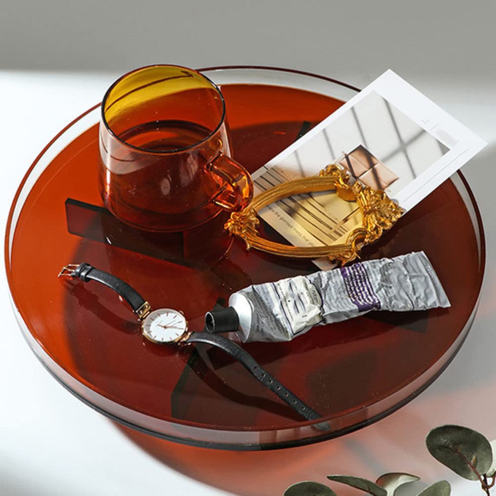 1PC Nordic Style Acrylic Cup Tray - Decorative Storage Plate for Jewelry, Food & Fruit Display | Household Tableware & Creative Serving Tray for Dining Table, Coffee Table & Vanity Organizer