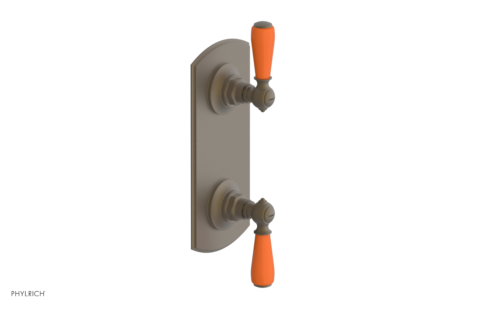 Jamestown Thermostatic Shower Valve with Volume Control & Diverter - Orange Accent Trim - Model 4738 - Perfect for Modern Bathroom Renovations & Spa-Like Shower Experiences