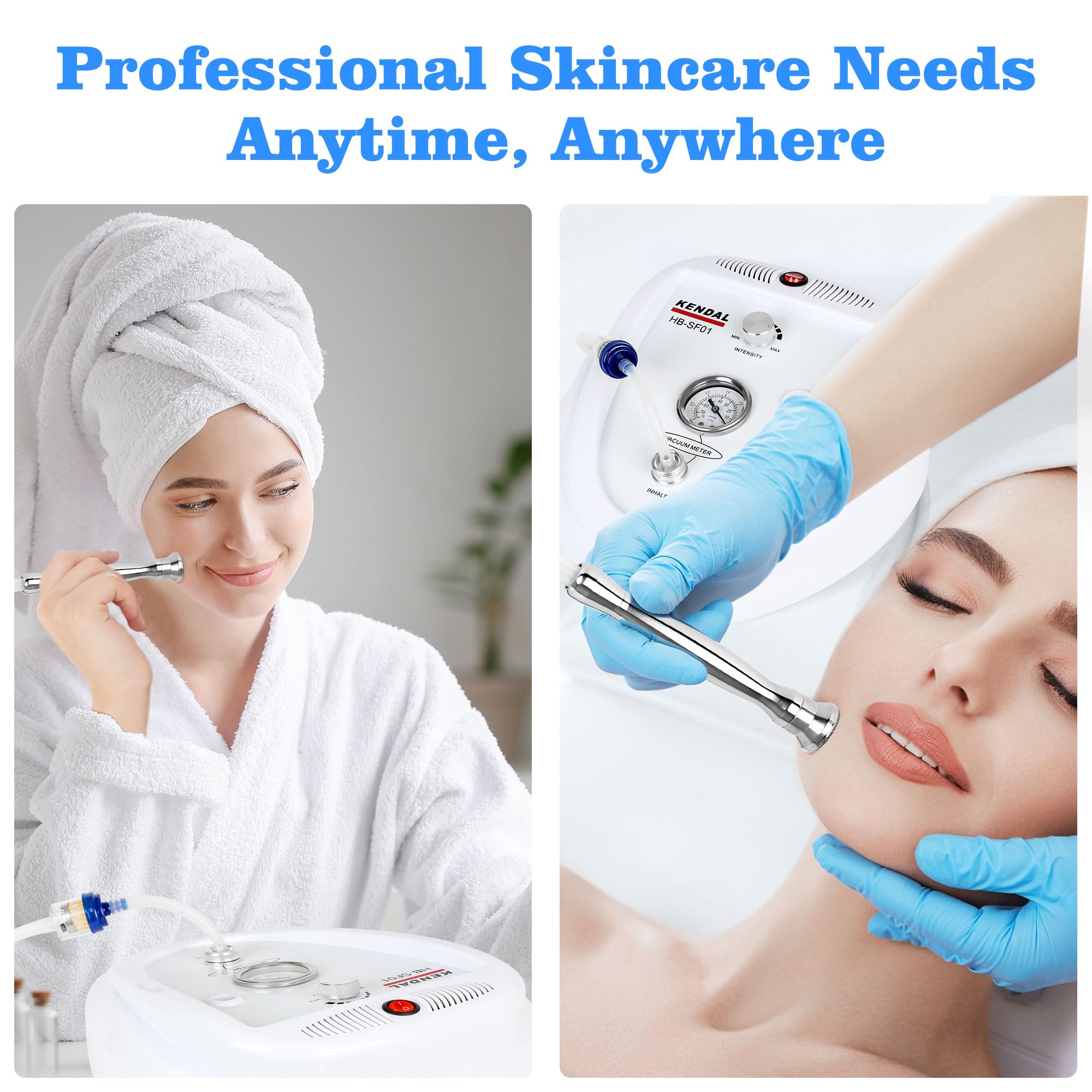 Professional Diamond Microdermabrasion Machine for Face - Kendal Dermabrasion Device with Vacuum Blackhead Removal & Hydrating Spray - Esthetician Supplies & Home Skin Care - Perfect for Acne Treatment, Anti-Aging & Glowing Skin