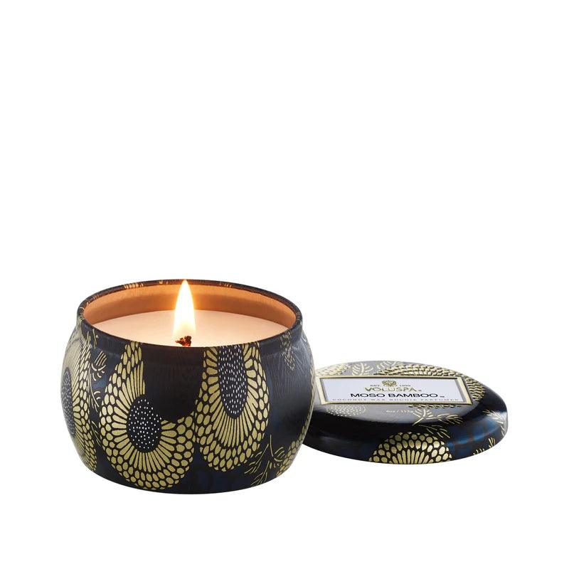 Moso Bamboo Mini Tin Candle - Natural Scented Soy Wax Candles for Home, Relaxation & Gifts | Perfect for Bedroom, Bath & Meditation Spaces