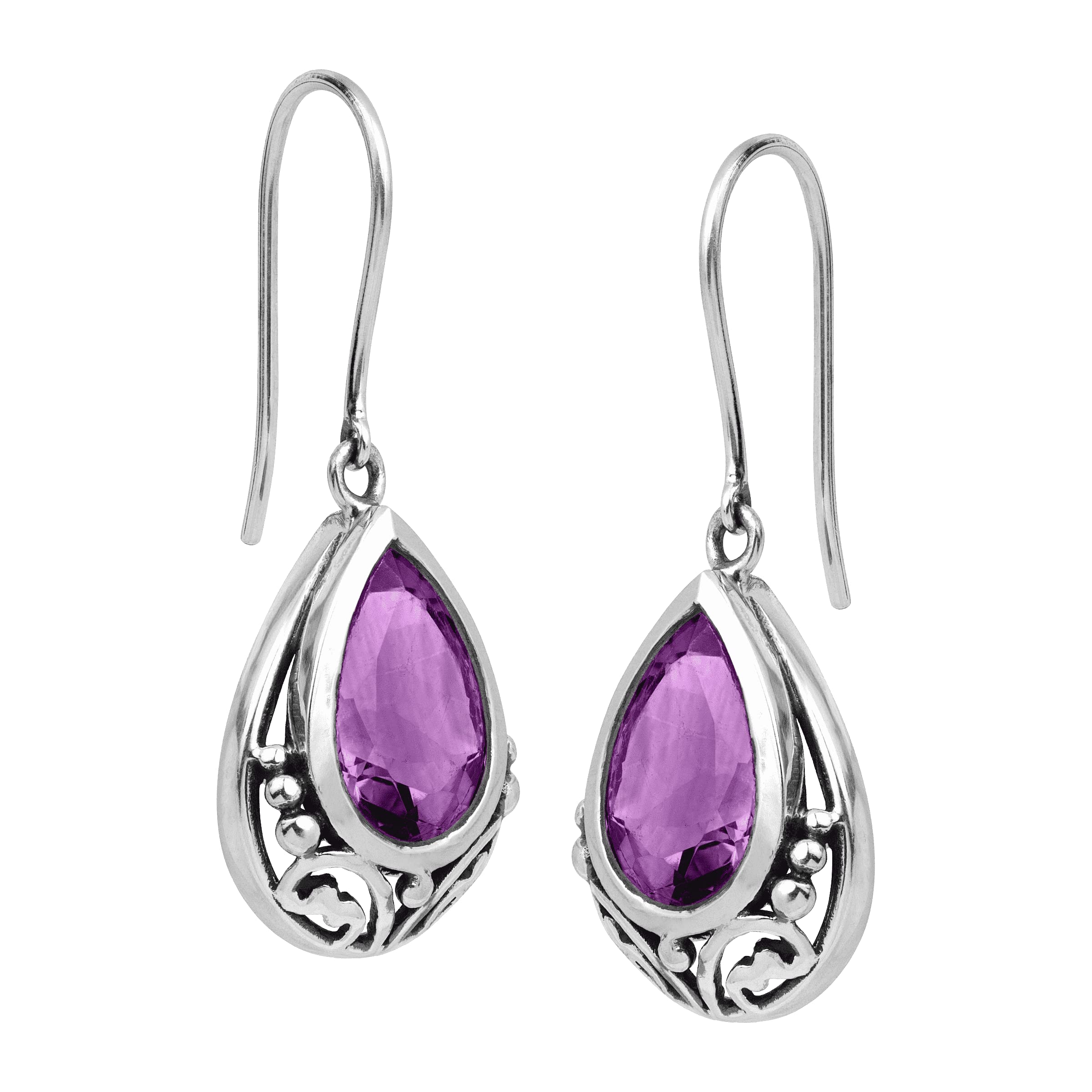 Silpada 'Thistle' Natural Amethyst Sterling Silver Drop Earrings for Women | Elegant Dangle Jewelry for Parties, Weddings & Special Occasions