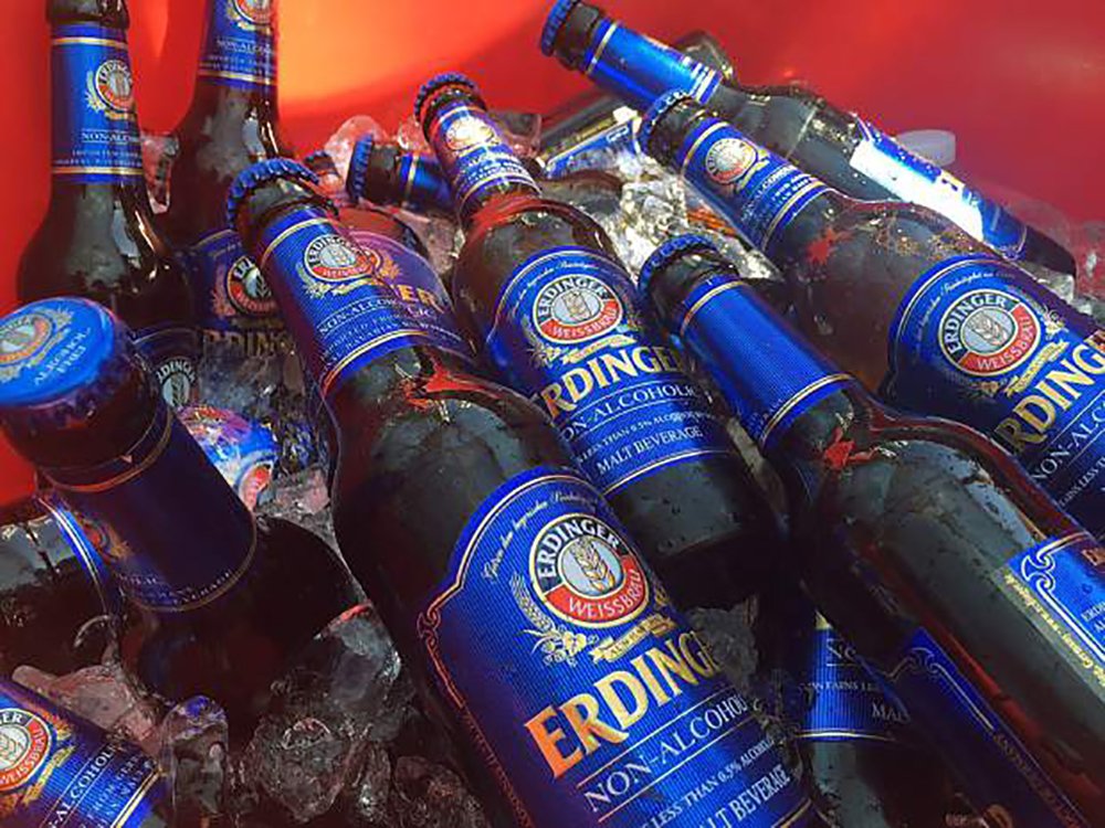 Erdinger Non-Alcoholic Malt Beer - 24 Pack of 11.2 fl oz Glass Bottles | Premium Alcohol-Free Wheat Beer | Perfect for Parties, Sports Events & Healthy Lifestyle
