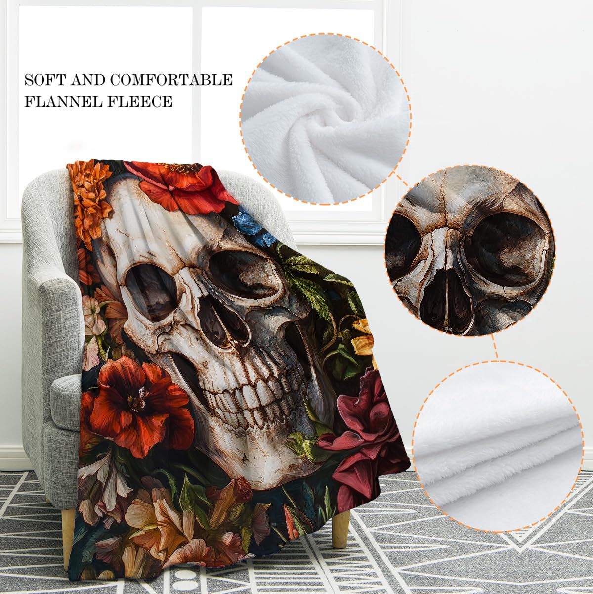 Jekeno Skull Throw Blanket 50