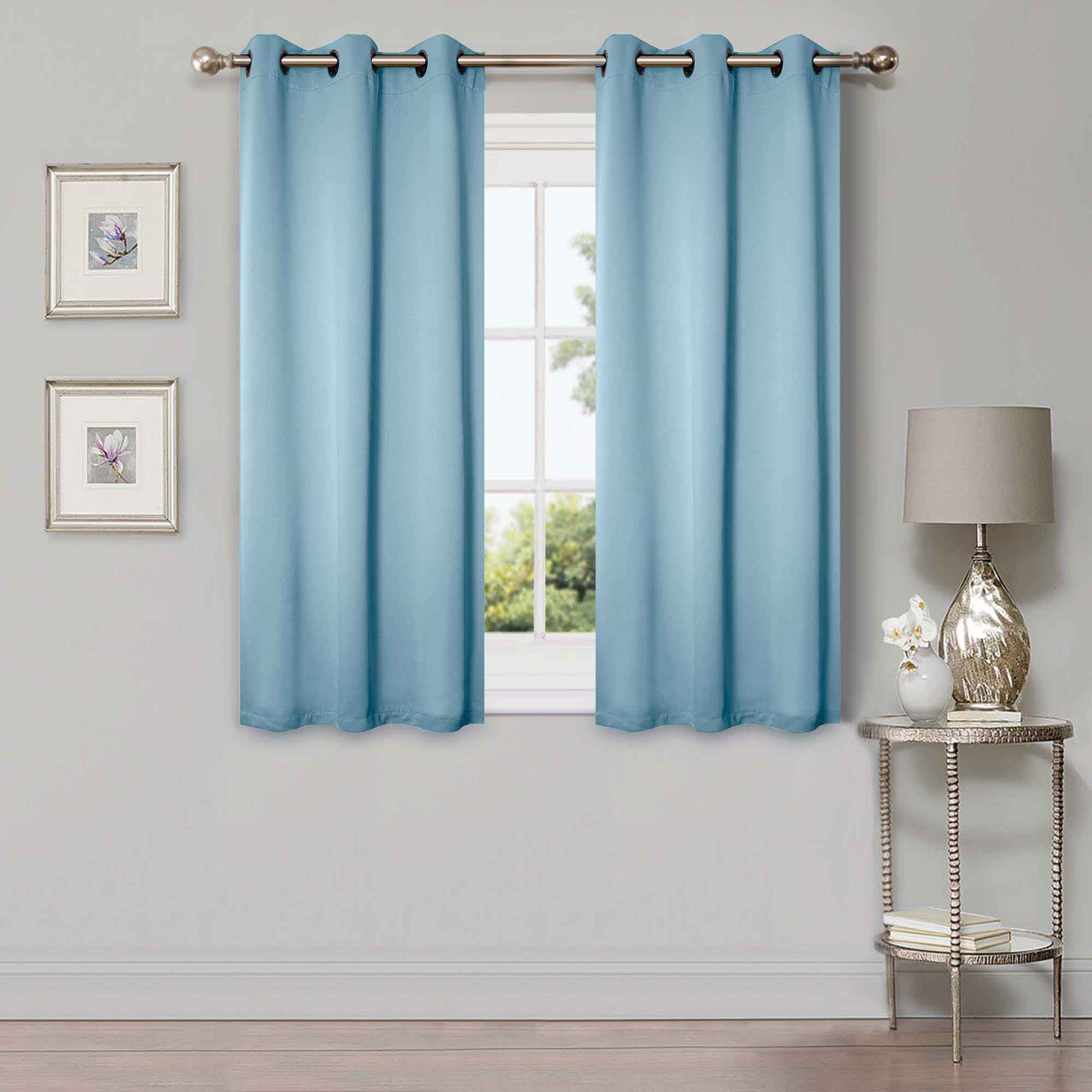 Blackout Curtains for Bedroom - Solid Classic Modern Rod Pocket Curtain Set, Thermal Insulated & Noise Reducing, Perfect for Home, Office, and Nursery (Black)