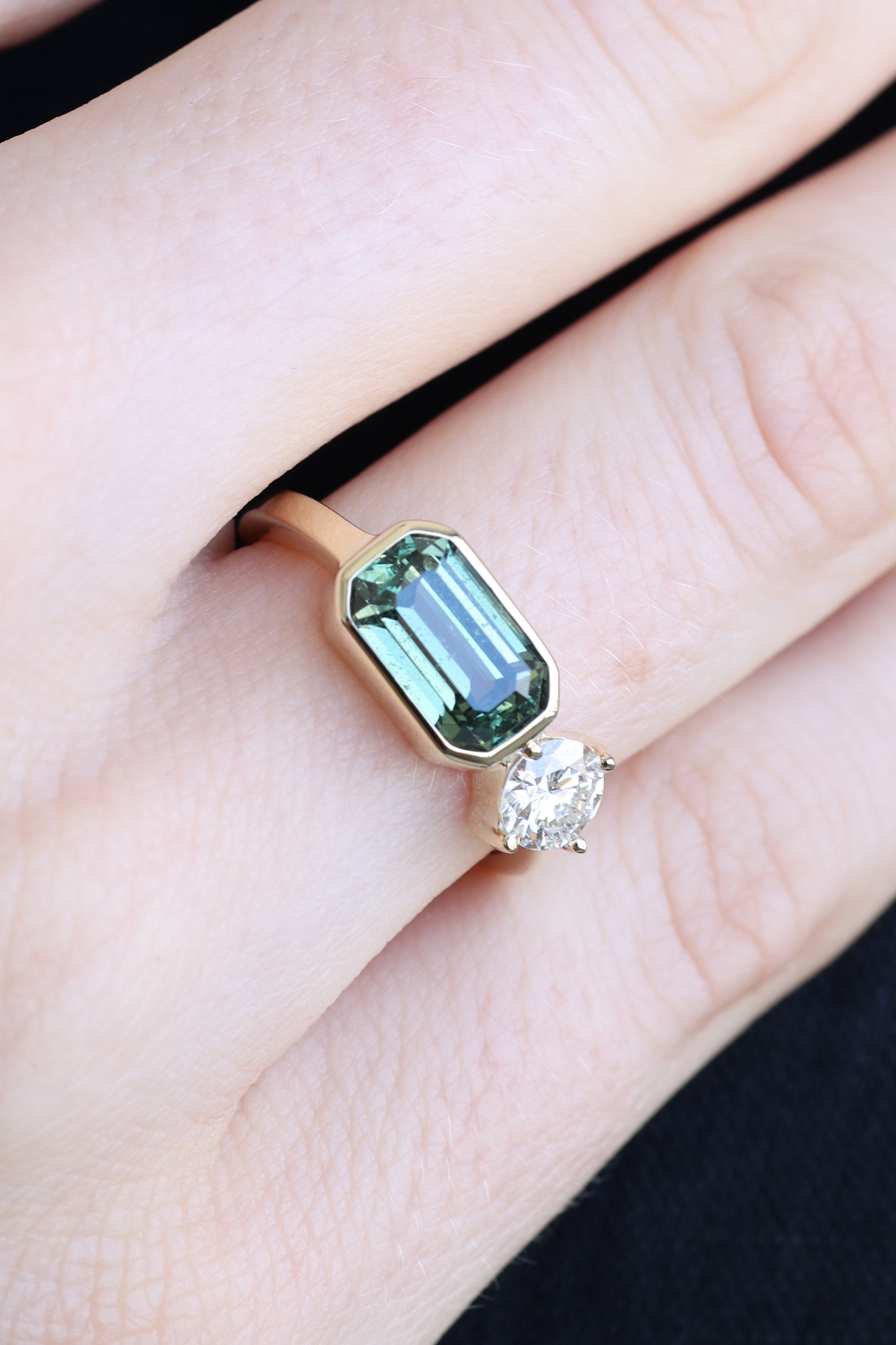 Emerald Cut Sapphire 14K Yellow Gold Ring for Women - Elegant Wedding Engagement Promise Jewelry Gift for Her - Perfect for Anniversaries, Proposals & Special Occasions
