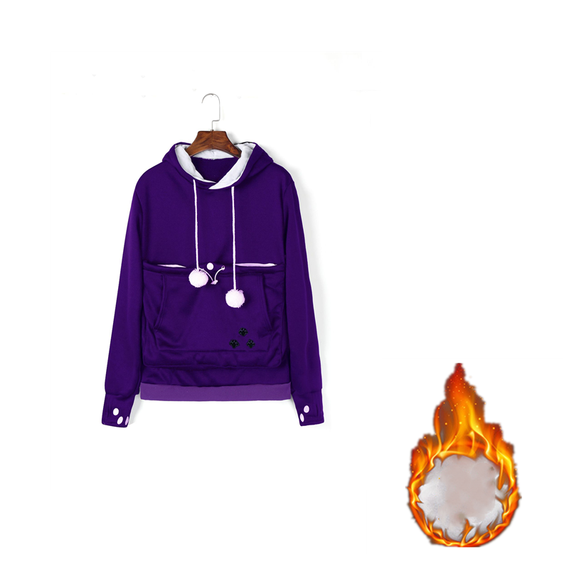 Cozy Winter Women's Hoodie with Pet Pocket - Cute Pullover Sweatshirt for Cat Lovers | Perfect for Cold Weather & Pet Snuggles