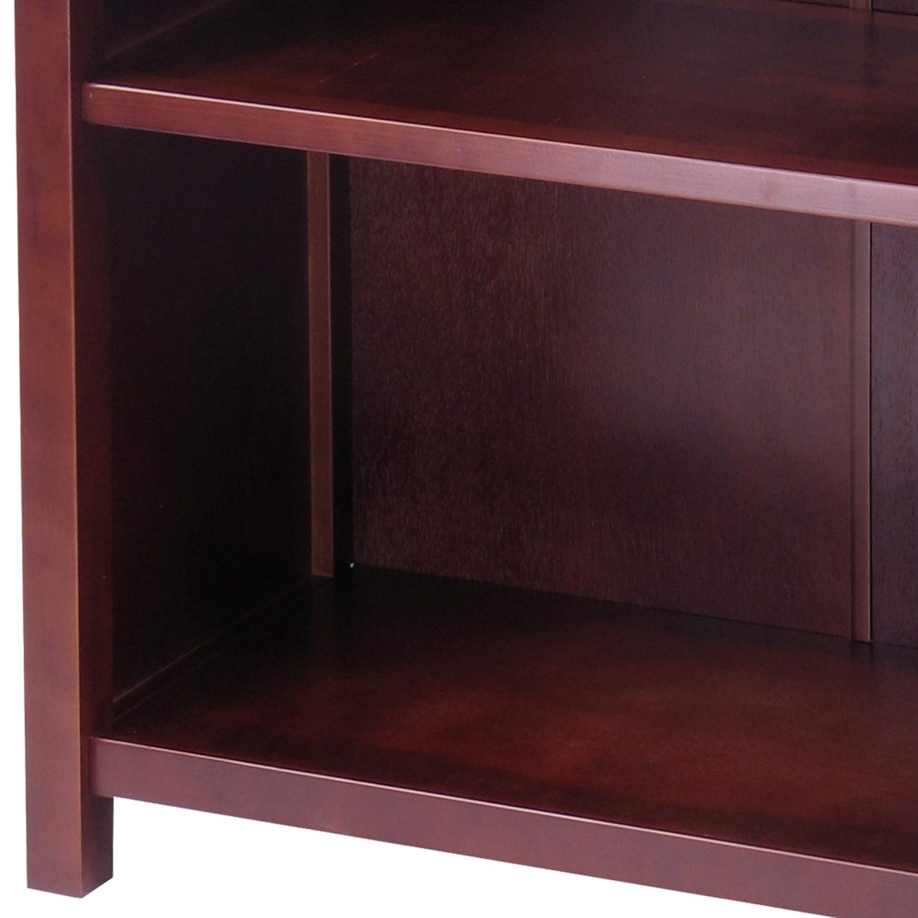 Winsome Verona 6-Shelf Small Storage Organizer in Walnut/Beige - Perfect for Bedroom, Bathroom, and Office Organization