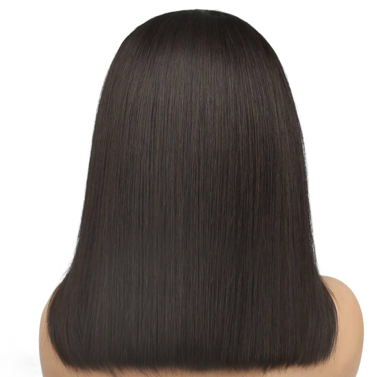 5x5 HD Lace Closure Bob Wig - 100% Human Hair, Pre-Plucked Hairline, Natural Black Color for African American Women - Perfect for Daily Wear, Parties & Special Occasions