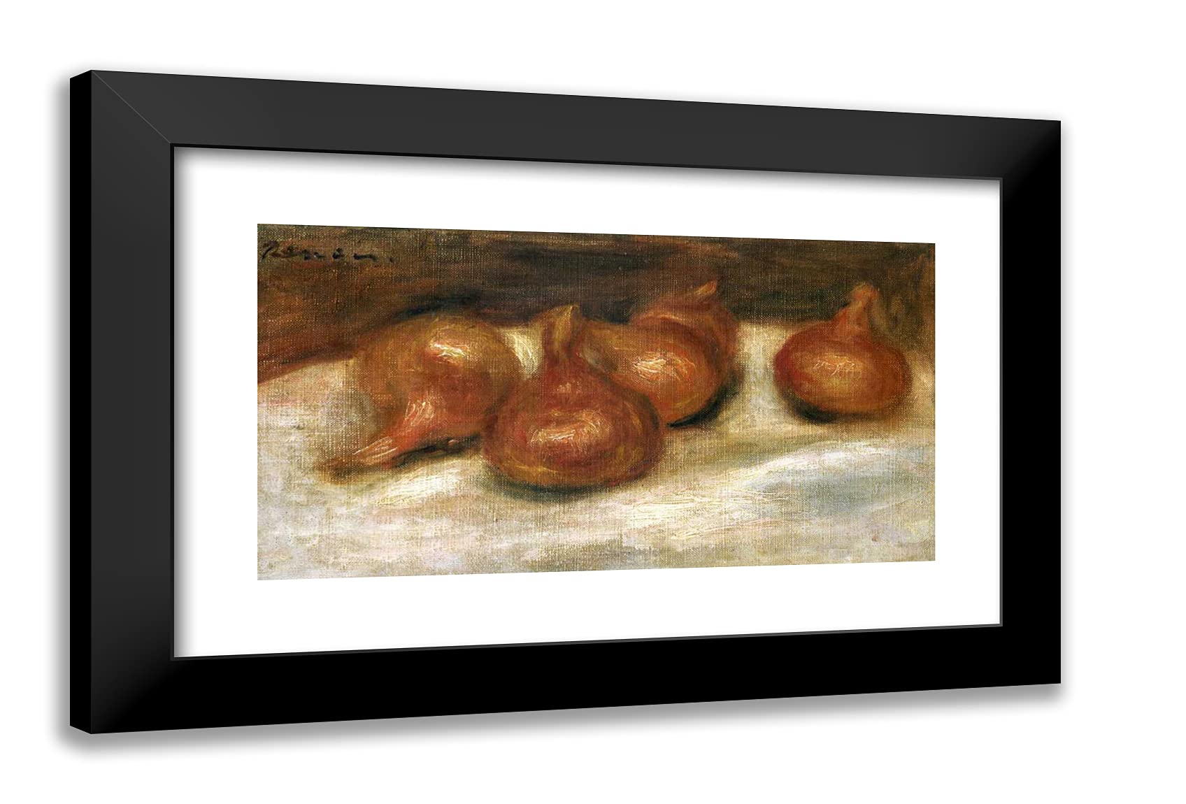 Pierre-Auguste Renoir 'Onions II' 24x16 Black Modern Framed Art Print - Wall Decor for Living Room, Bedroom & Office