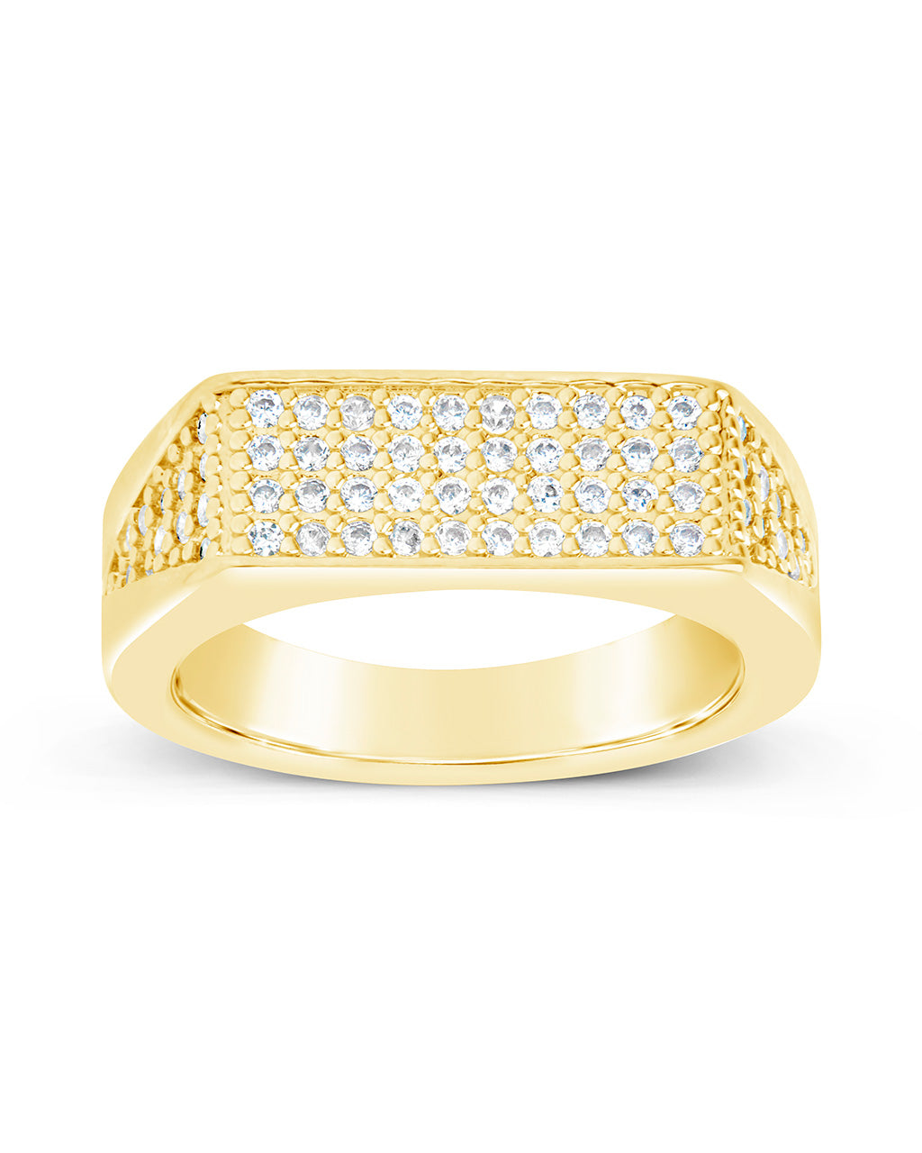 Noreen Sterling Silver CZ Signet Ring for Women - Elegant Cubic Zirconia Statement Jewelry for Everyday Wear & Special Occasions