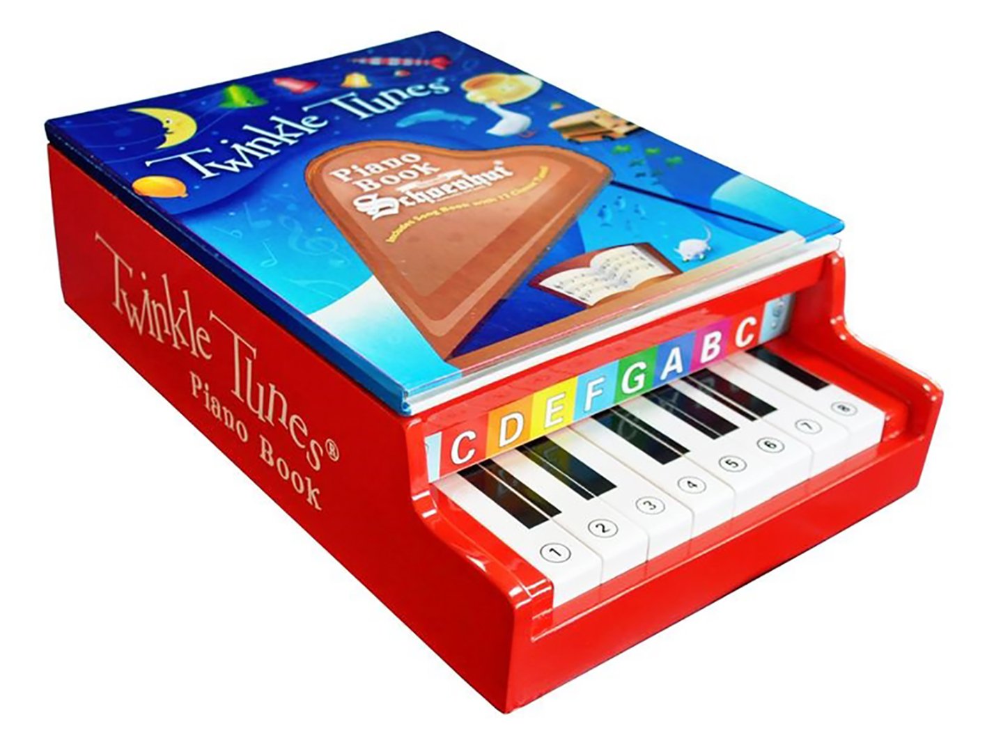 Schoenhut Twinkle Tunes Piano Book for Kids - Interactive Musical Learning Toy with Colorful Keys (Red) | Perfect for Early Childhood Education & Home Play