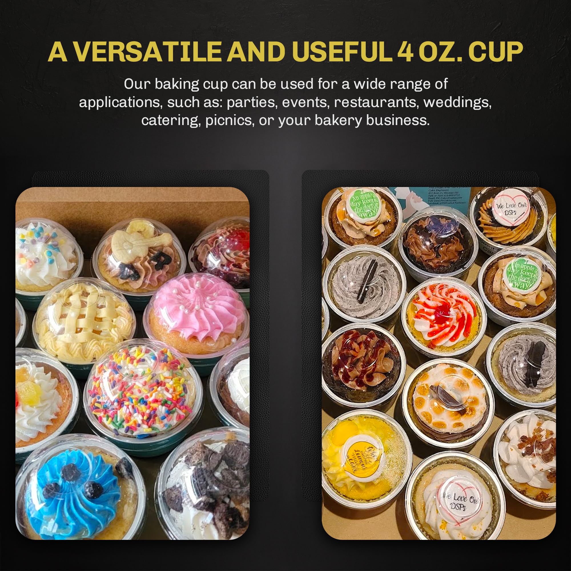 KitchenDance 4oz Disposable Aluminum Baking Cups with Dome Lids - 1000 Pack Brown Colored Foil Pans for Creme Brulee, Flan, Cupcakes - Perfect for Baking, Cooking & Meal Prep - Ideal for Home Kitchens, Bakeries & Catering Events