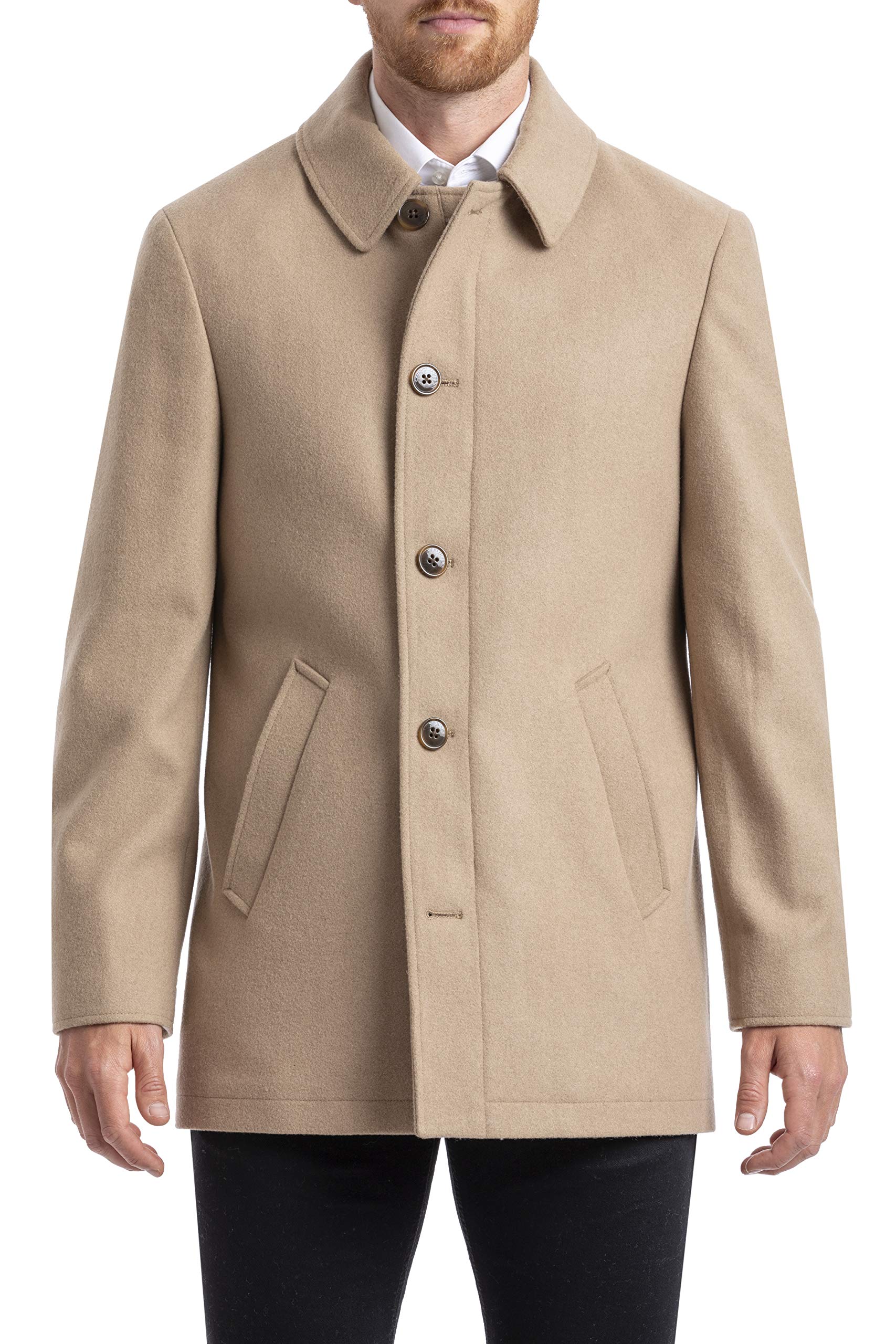 Chaps Men's Classic Wool Blend Overcoat - Warm Winter Trench Coat for Business & Formal Occasions | Office, Wedding & Outdoor Wear