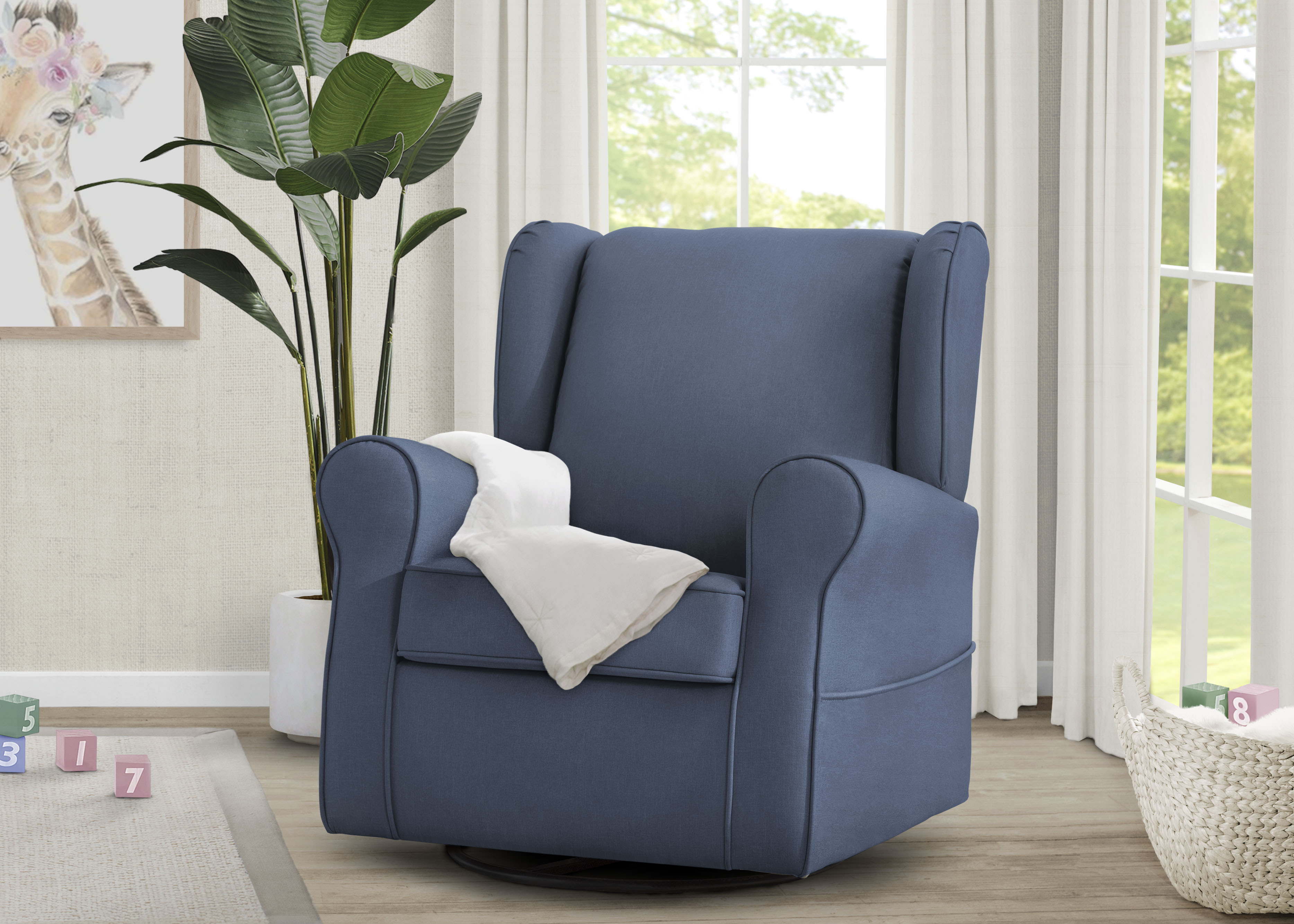 Reston Nursery Glider Swivel Rocker Chair - Comfortable Baby Nursery Rocking Chair with Smooth 360° Swivel & Reclining for Breastfeeding, Nursing & Relaxing - Perfect for Nursery, Bedroom & Living Room