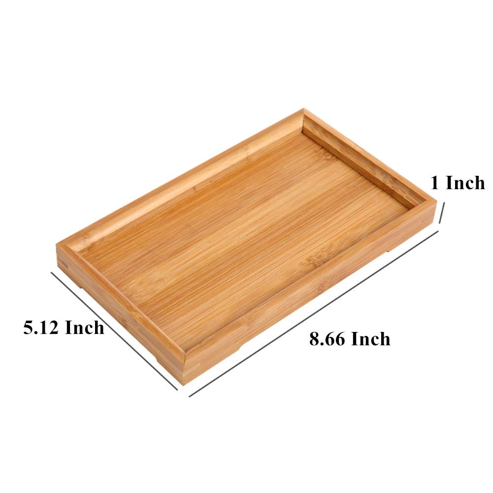 **Forart Rectangle Bamboo Butler Serving Tray with Handles – Solid Bamboo Wood Tray for Breakfast, Coffee, Tea & Snacks – Rustic Ottoman Tray for Dining, Living Room & Bedroom Decor**
