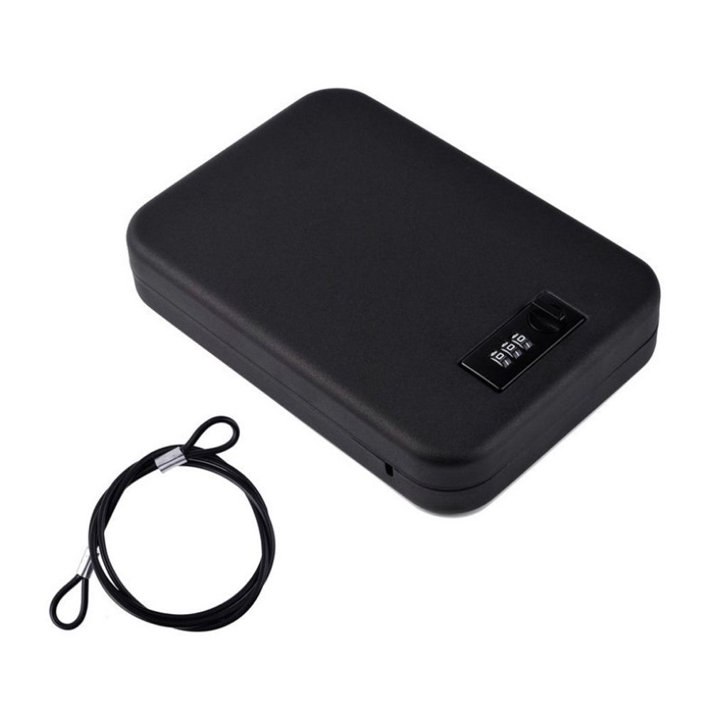 Portable Steel Combination Lock Box - Secure Travel Safe for Money, Passport & Valuables - Ideal for Car, Home & Outdoor Use