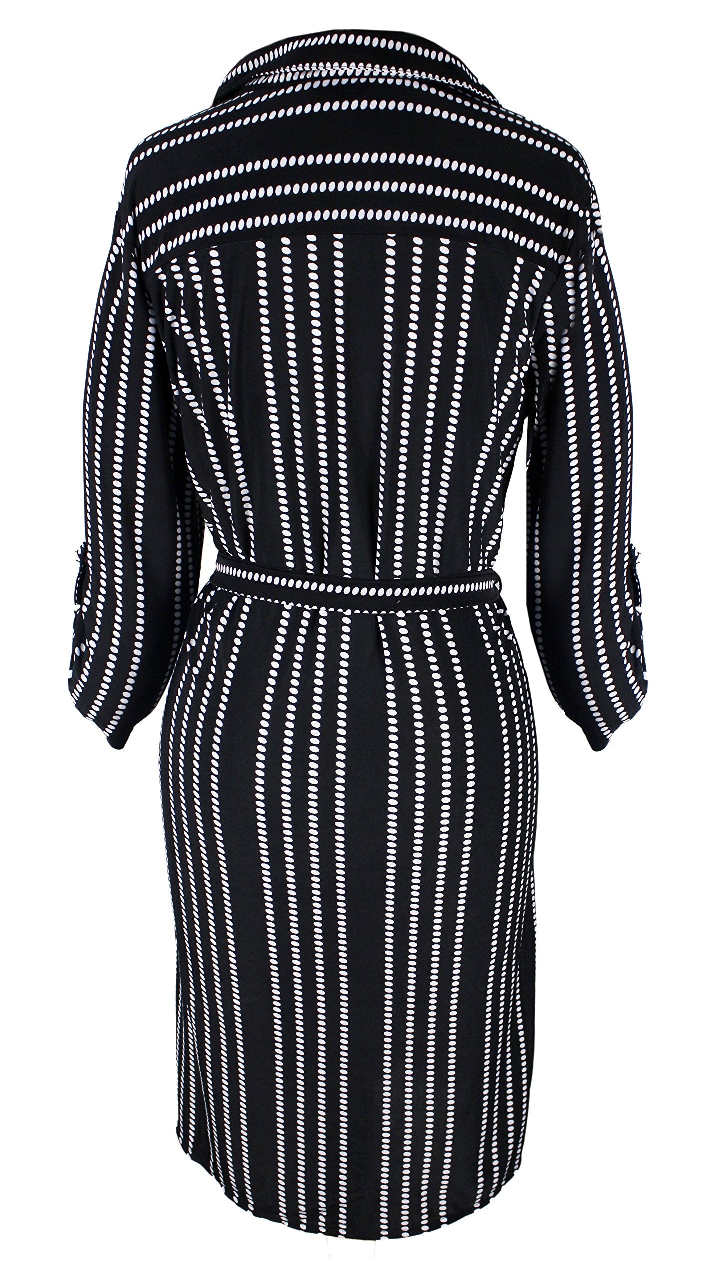 Women's Stylish Multi-Pattern Button V-Neck Shift Dress with 3/4 Sleeves - Perfect for Office, Party & Casual Wear