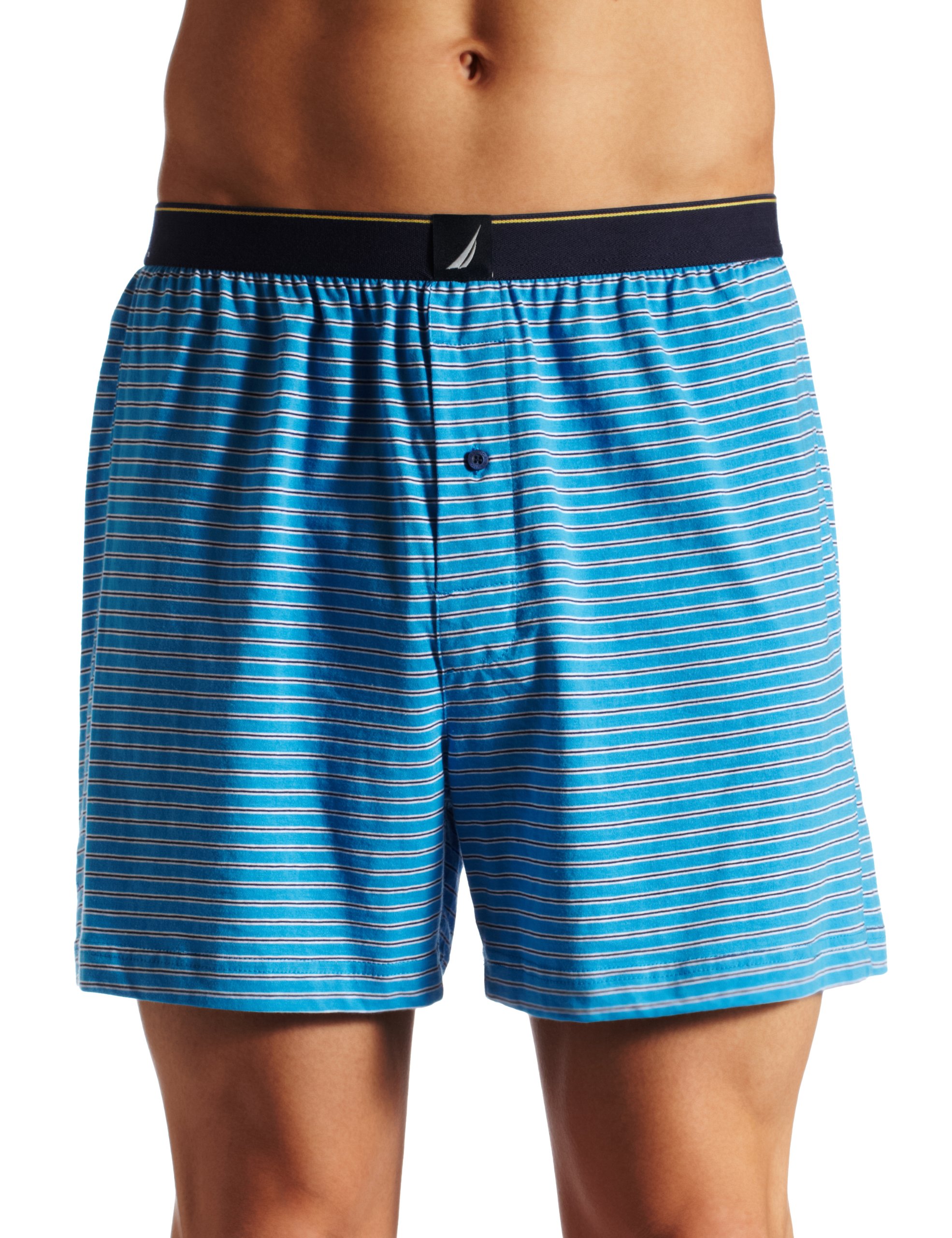 Nautica Men's Nicholas Stripe Yarn Dyed Knit Boxer Briefs - Soft Cotton Underwear for Everyday Comfort & Support - Perfect for Workout, Travel & Lounge