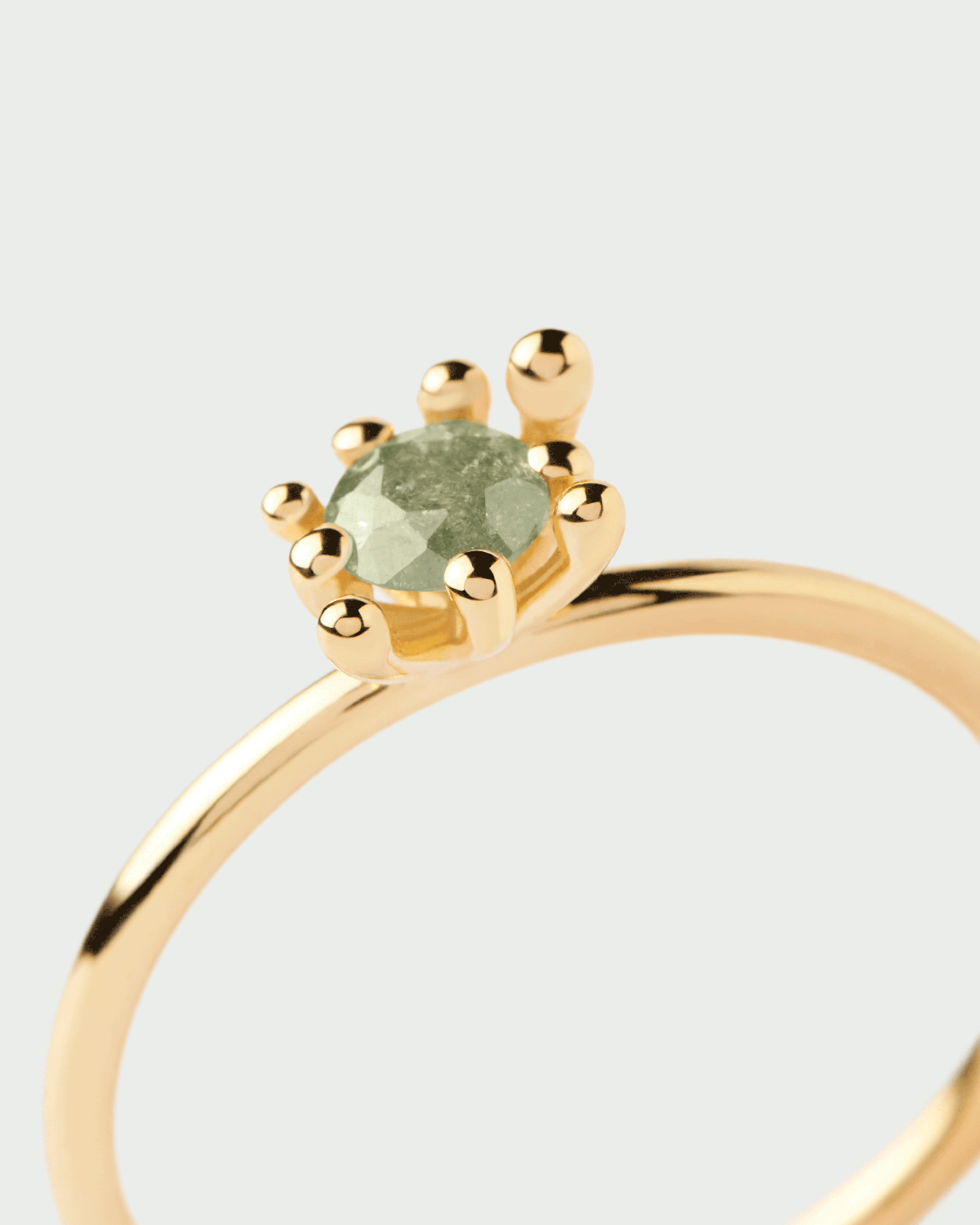 GRID Green Fleur Ring - Elegant Floral Design, Dainty Stackable Ring for Women | Perfect for Everyday Wear, Gift Giving & Special Occasions