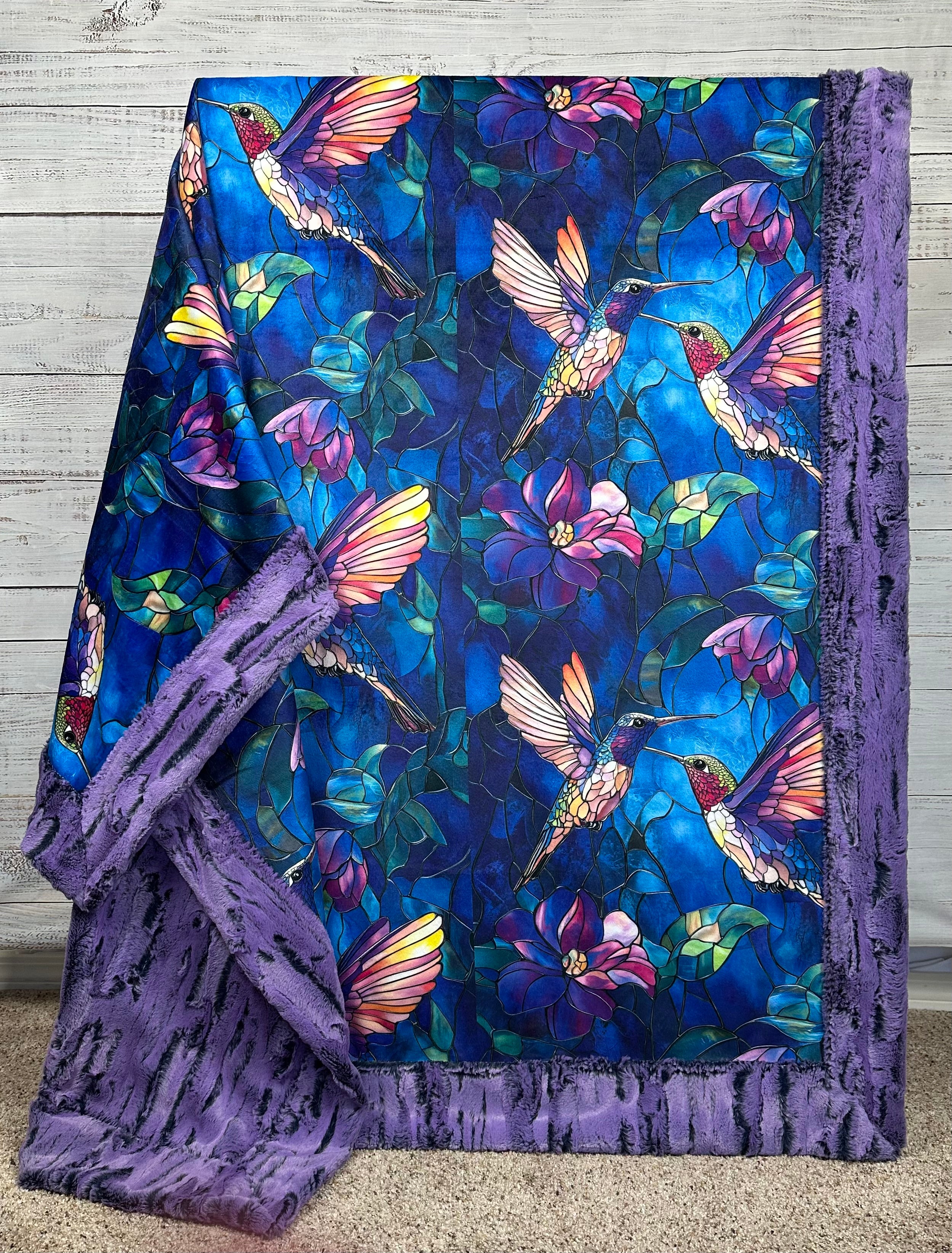 Hummingbirds on Jewel Luxe Large 55x79 Minky Blanket - Ultra Soft Luxury Throw for Bed, Sofa & Nursery - Perfect Gift for Women & Home Decor