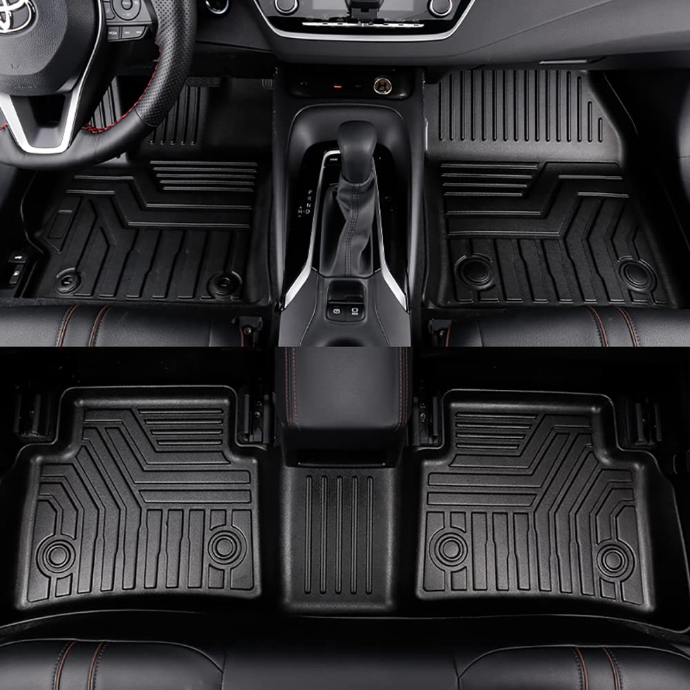 Premium All-Weather Car Floor Mats for Toyota Corolla 2020-2022 - Custom Fit, Heavy Duty Rubber, Anti-Slip, Odorless & Washable - Perfect for Daily Commute, Road Trips & Harsh Weather Protection (Black)
