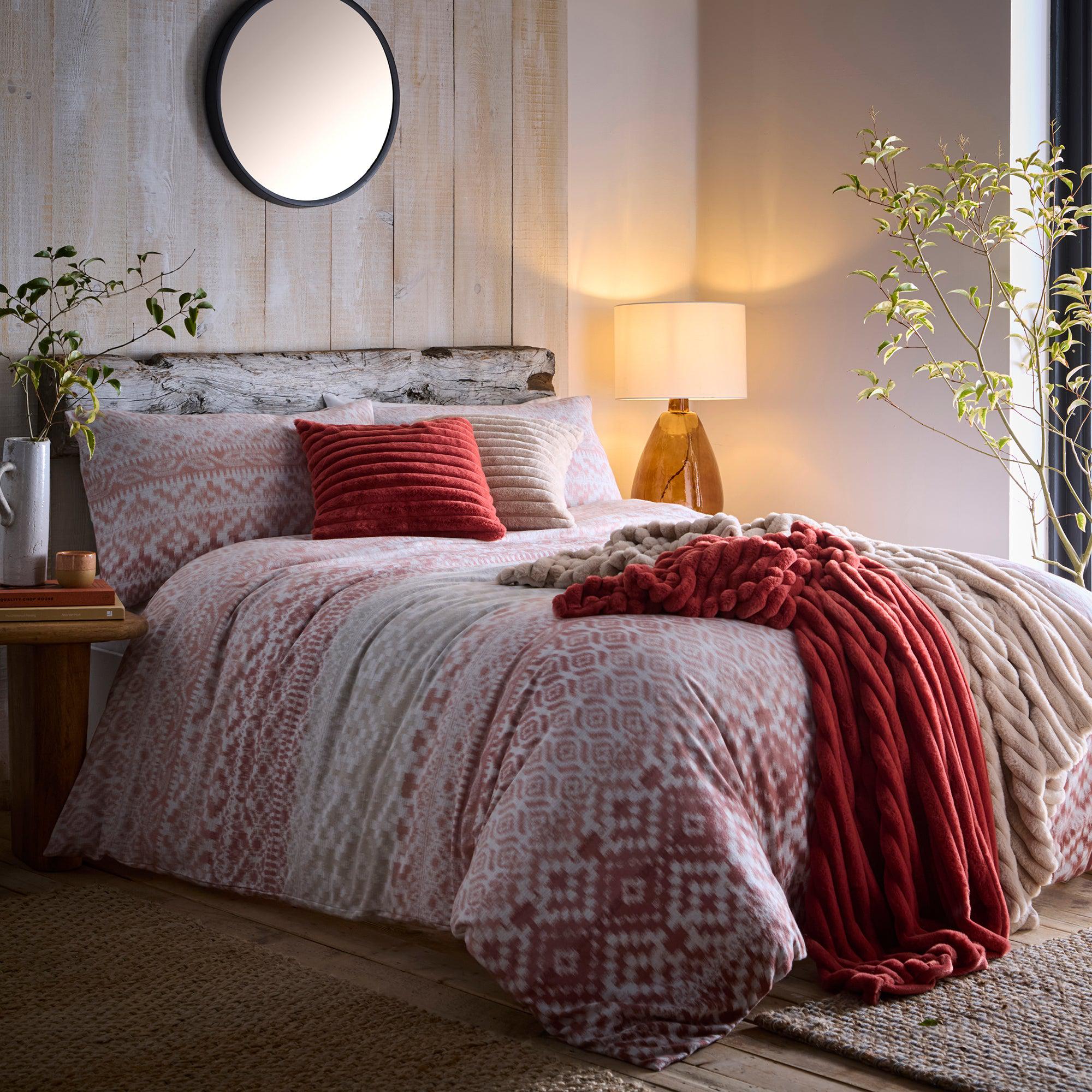 Appletree Hygge Bergen Duvet Cover Set - Soft & Breathable 100% Cotton Bedding - Terracotta Earth Tone - Perfect for Cozy Bedrooms & Guest Rooms