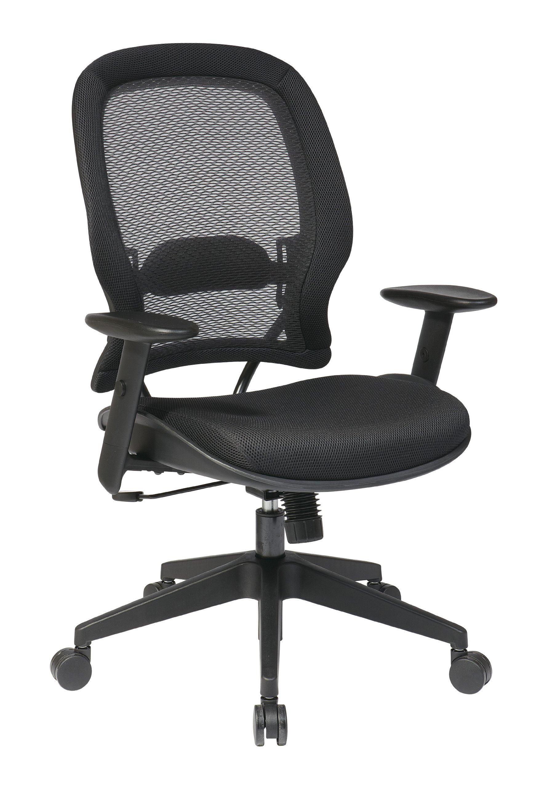 SPACE Seating Professional AirGrid Ergonomic Office Chair with Mesh Back & Seat, 2-to-1 Synchro Tilt, Adjustable Arms & Tilt Tension - Dark Grey - Perfect for Home Office, Gaming & Workspaces