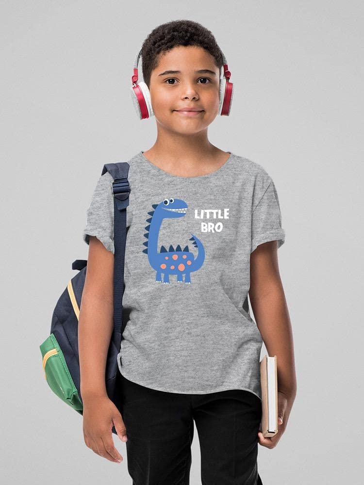 Little Bro Dinosaur Graphic T-Shirt for Boys - Cute Dino Print Casual Tee for Kids & Youth | Perfect for School, Playdates & Family Outings