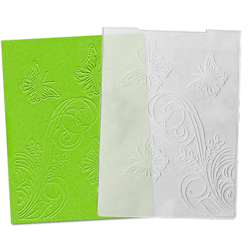 3D Textured Butterfly Embossing Folder for Card Making - Leaves Vine Design DIY Scrapbooking, Photo Album, Paper Craft Decoration - Perfect for Greeting Cards, Invitations & Memory Books