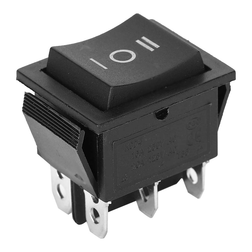 10Pcs Durable 6-Pin Rocker Switch with Heat Resistance - Heavy Duty Toggle Switches for Home Appliances, Industrial Equipment & Electrical Devices - Perfect for Control Panels, Machinery & DIY Projects