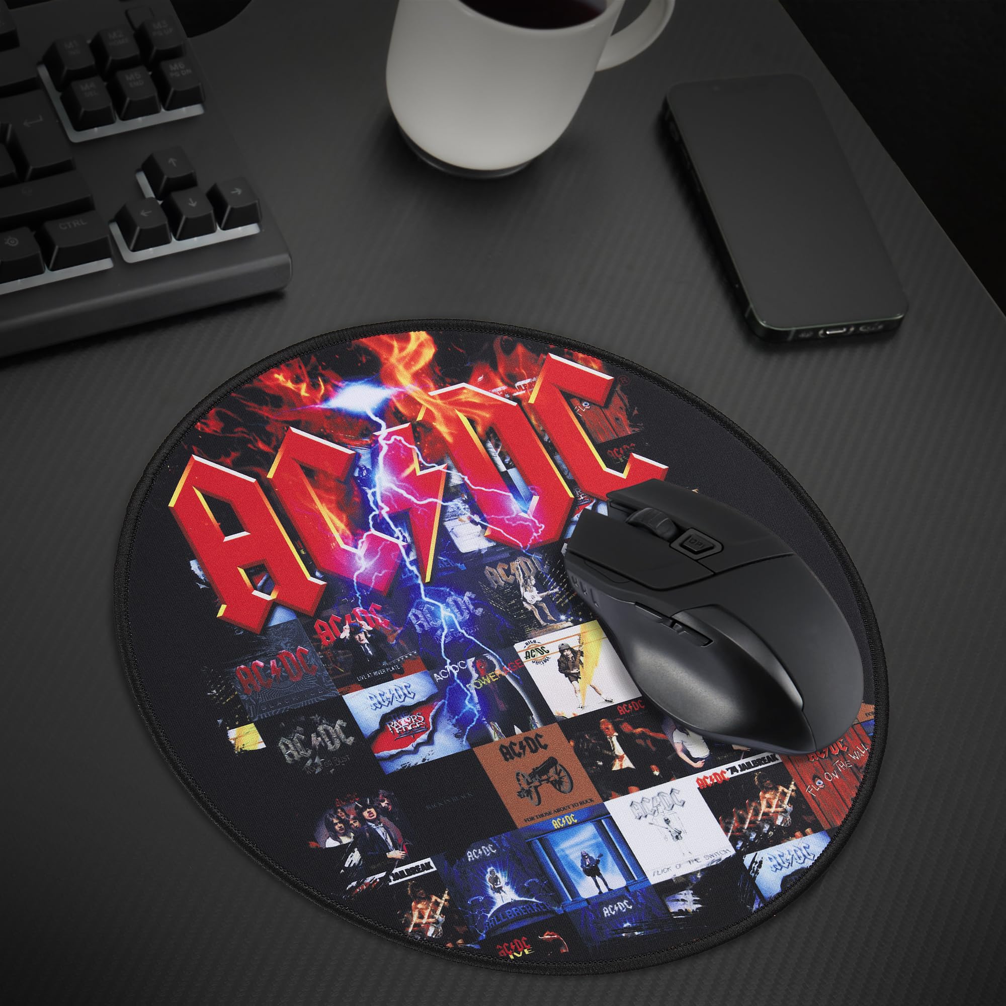 Subsonic Gaming Mouse Pad with AC/DC Design - Non-Slip RGB Mouse Mat for PC, Laptop & Office Use - Perfect for Gaming, Work & Home Setup