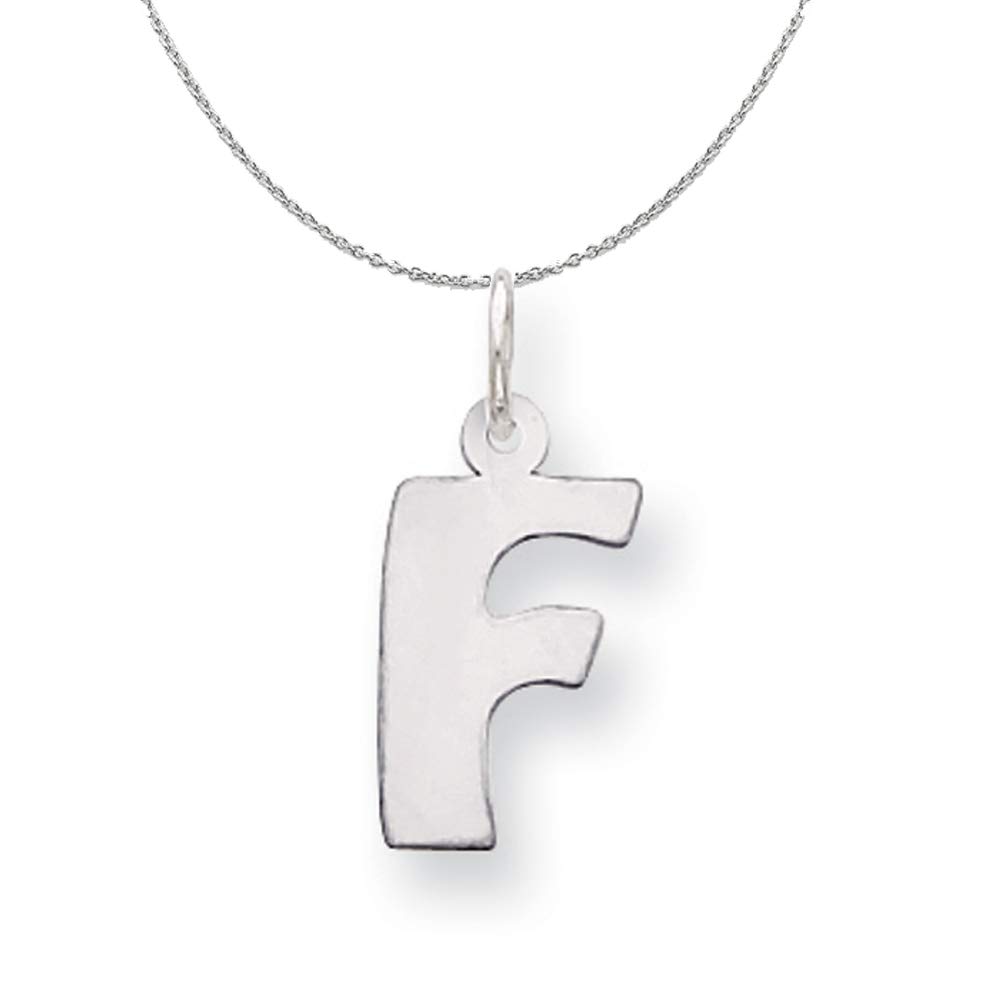 Black Bow Jewelry Sterling Silver Necklace - Kate Collection Bubble Block Initial F Pendant | Elegant Gift for Women, Perfect for Birthdays, Anniversaries & Special Occasions