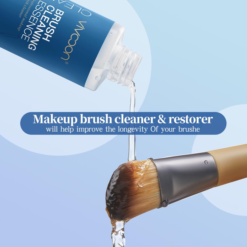 3 in 1 Makeup Brush Cleaner & Restorer with Makeup Remover - Deep Cleans Brushes, Sponges & Puffs - Fragrance Free, Paraben Free, Hypoallergenic (180ml) - Perfect for Daily Brush Care & Professional Makeup Artists