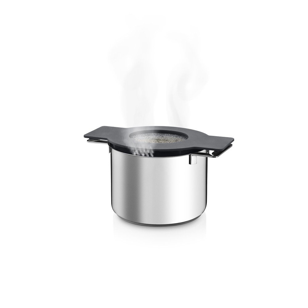 EVA SOLO Gravity Cookware - 4.0L Stainless Steel Cooking Pot with Grey Multifunctional Lid | Durable Kitchen Pot for Boiling, Stewing & Slow Cooking | Perfect for Home Chefs & Professional Kitchens