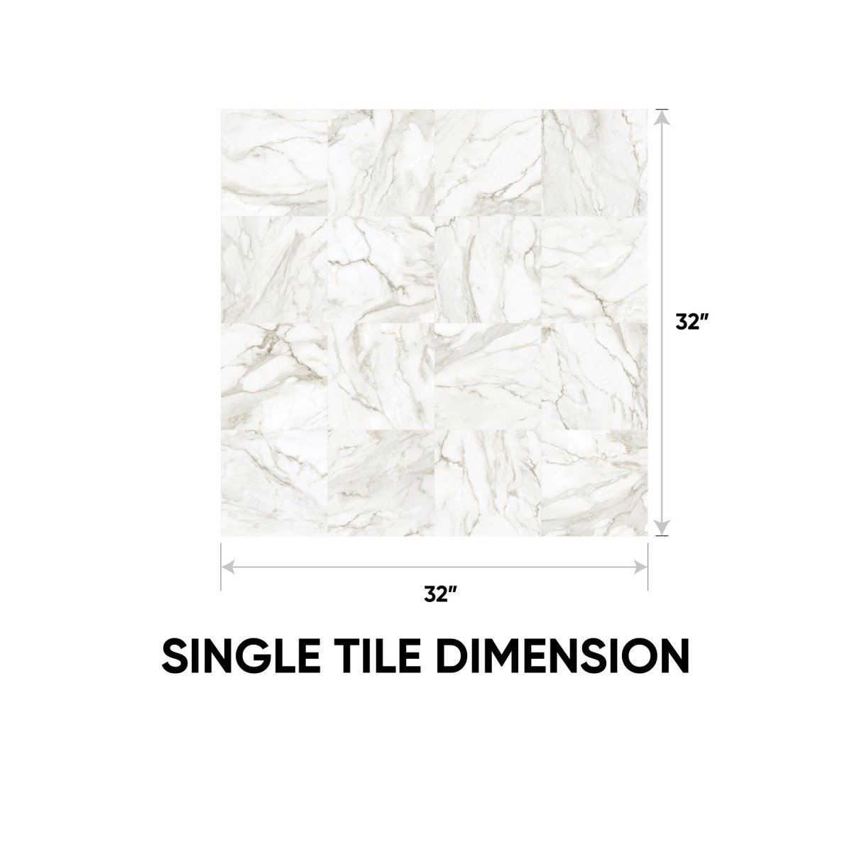 32 x 32 Inch Calacatta Paonazzo Polished Rectified Glazed Porcelain Wall Tile - Premium Kitchen Backsplash & Bathroom Flooring Solution
