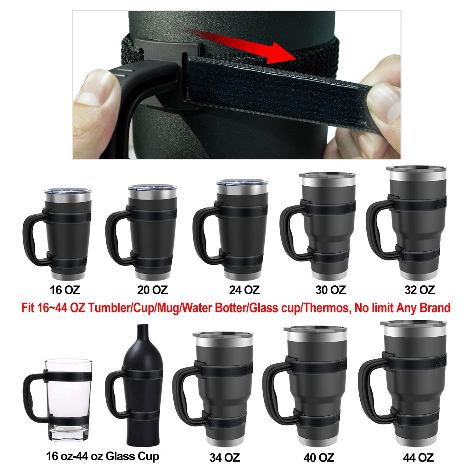 20 Oz 30 Oz 40 Oz Insulated Tumbler with Handle - Universal Fit for YETI, RTIC, Ozark Trail, Rambler & All Brand Travel Mugs - Perfect for Coffee, Iced Drinks & Outdoor Adventures