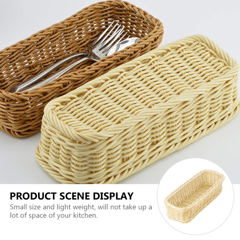 Japanese Woven Cutlery Storage Basket - Square PP Chopsticks Holder for Kitchen & Dining